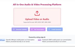 Turn any video or audio file into accurate subtitles, transcripts, and AI-powered summaries using Whisper and BART.