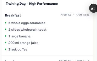 Nutrition plan