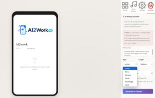 AI writing assistant and mobile preview for creating shareable pages quickly.