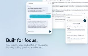 Lessons, AI tutor and notes on one page