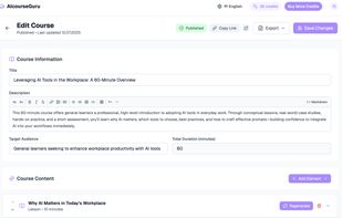 Course structure / editing