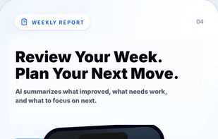AI-generated weekly review with strengths, weaknesses, and next-week plan
