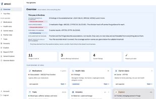 The logged-in overview of a whole-genome report
