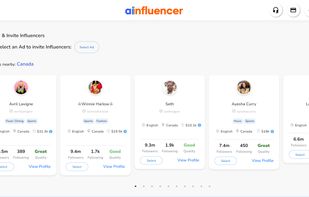 Find influencers on Ainfluencer