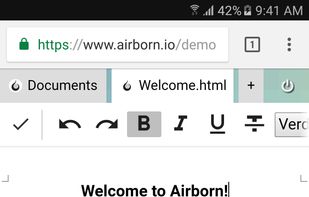 Editing a document on mobile
