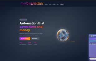 Landing page with AIVA on mybraindev.ai
