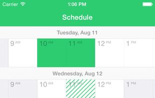 Visualize your schedule
Get an idea of what your week looks like instantly just by scrolling through your schedule. See when you’re open, when you’re booked.