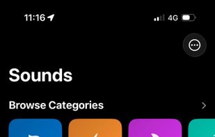 The Sounds library, with alarm sounds grouped by mood.