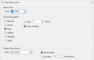 Daily Recurrence Options