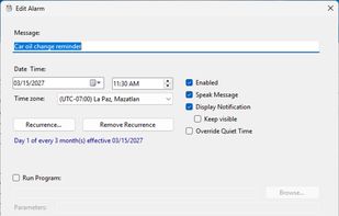 Edit Alarm