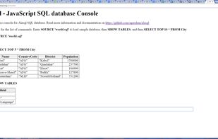 Alasql screenshot 1