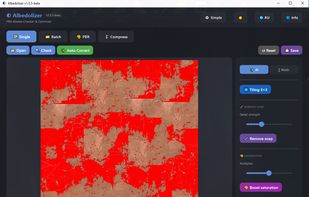 Advanced mode window with loaded albedo