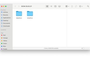 Backed-up photos and videos are stored in the original DCIM folder structure.