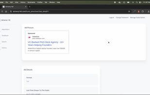 metada of each ad, including the ad itself