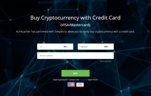 Buy cryptocurrency with your credit card VISA/Mastercard at ALFAcashier!