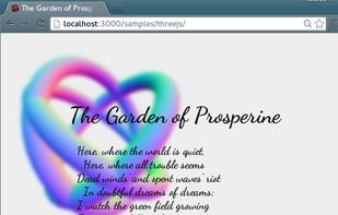 One of the poems of Algernon Charles Swinburne, with three rotating tori in the background. Uses CSS3 for the Gaussian blur and three.js for the 3D graphics.