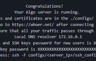 Algo VPN screenshot 1