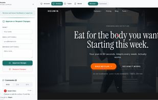 Website review with pinned client feedback