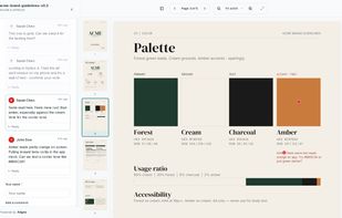 PDF brand book review with pinned client comments