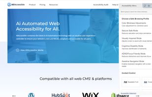 AllAccessible Website with the AllAccessible Modal open
