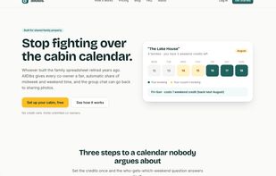 The cabin page: a shared lake house calendar for four families