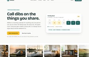 Homepage: the booking calendar with midweek and weekend credits
