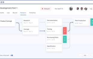 The Netplan shows you all project phases correlated to each project, their sequence and whether they are on track.
