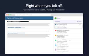 Conversations are saved separately for each webpage URL.