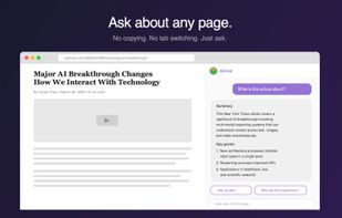Ask questions about any Safari webpage without switching tabs.