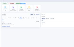 dashboard with compact calendar
