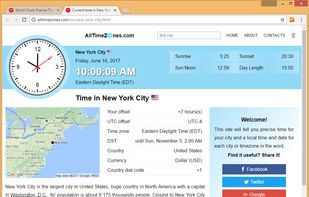 AllTimeZones.com screenshot 2