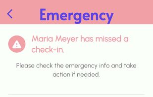 If you miss a check-in, Alma automatically alerts your emergency contacts via app, WhatsApp, Telegram, or email — including your last known location.