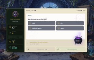 Potion quiz: a timed quiz set in an alchemy lab, played by the whole class.