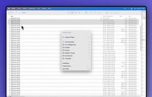 AI actions on files and folder from Finder