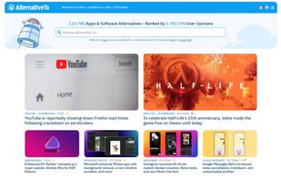 AlternativeTo Dashboard with News and New App Releases
