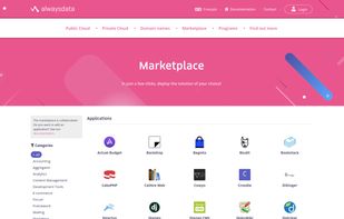 One-click install applications marketplace