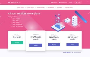 Public Cloud plans and homepage