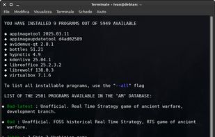 list available apps, command `am -l`