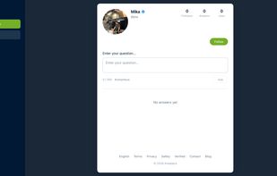 Profile page