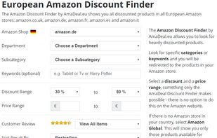 European Amazon Discount Finder