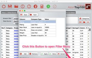 Applying Filters to the Data, before exporting into a Report.