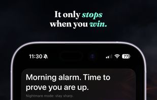 Maze alarm challenge that asks you to complete a task before stopping the alarm, helping make the wake-up action more intentional.