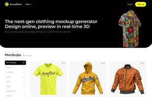 Pick a garment from the library of 3D clothing mockups