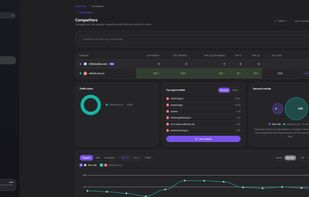 Compare your website against competitors using estimated traffic, authority, keyword rankings, keyword overlap and content gaps to uncover new SEO opportunities.