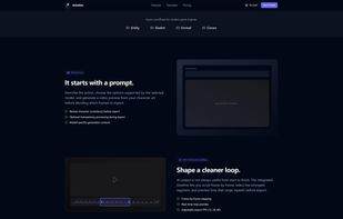How AnimGen works – A step-by-step workflow from character input to animation preview and sprite export.