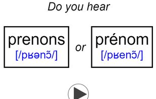 Learning French phonology with minimal pair cards