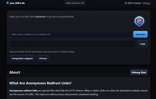 Anonymous Redirect Links screenshot 1