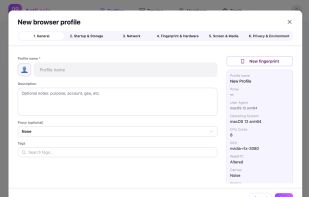 Fingerprint and environment settings