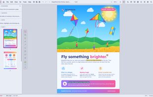 Reading in the bright Original theme, with page thumbnails and the side panel
