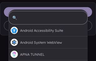 Selecting from installed apps